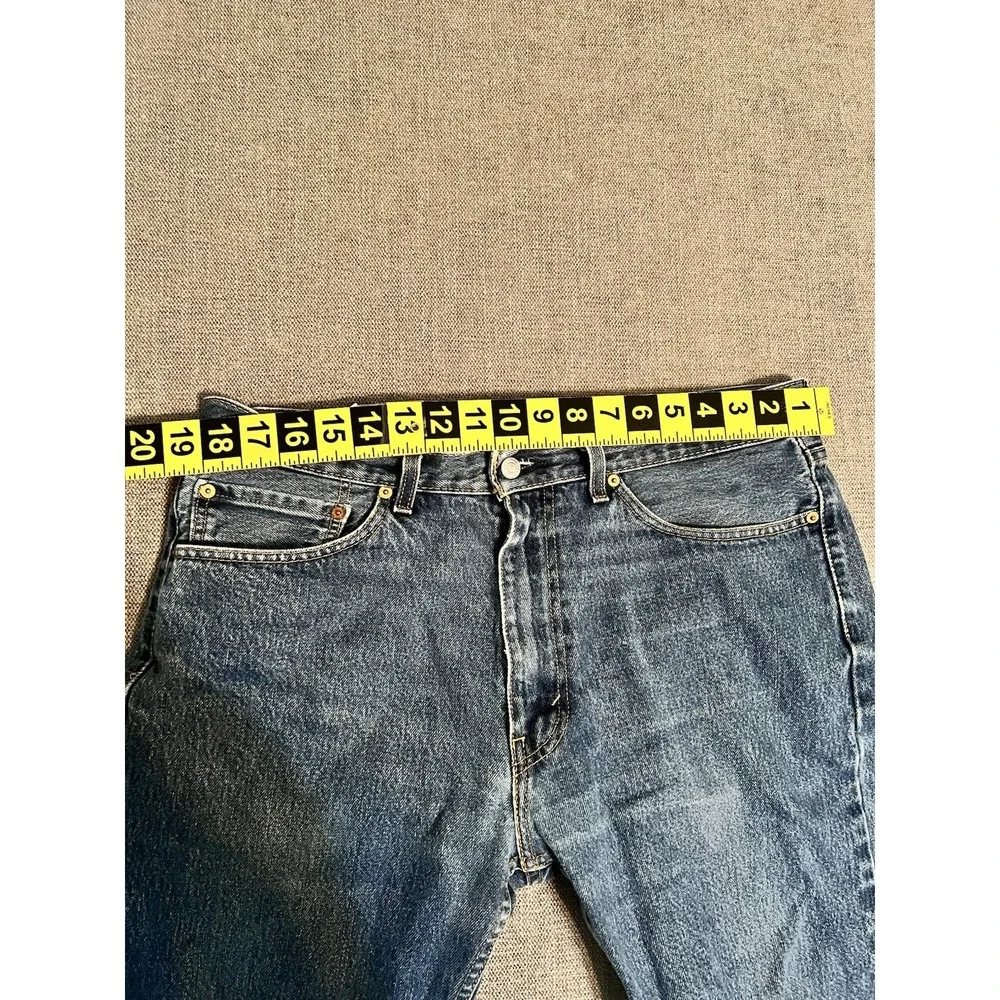 Levi's 505 Jeans Men's‎ 36x32 Distressed Hems Straight Biker Rock Casual Blue